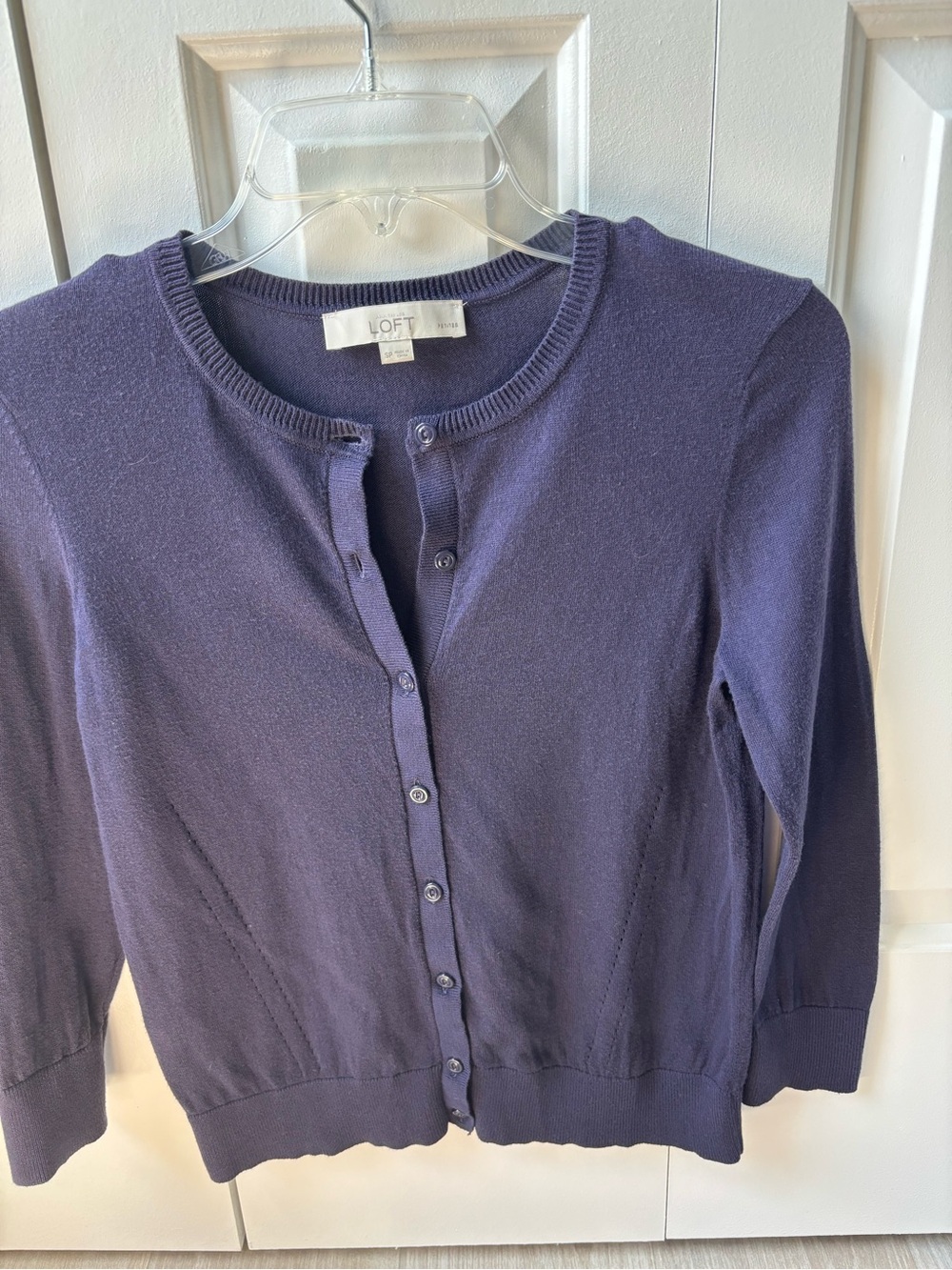 LOFT Small Petite Women's Purple Button-Front Cardigan Sweater